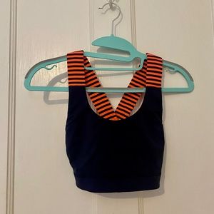 Lululemon Navy & Orange Cross Back Sports Bra